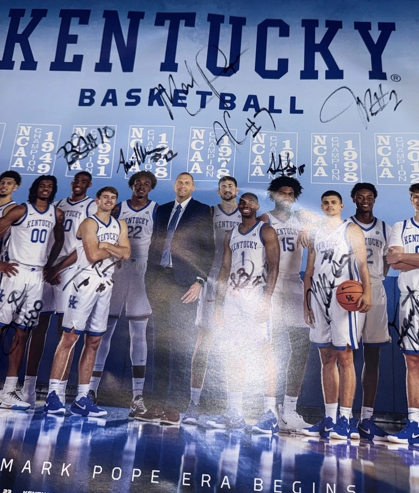 PÓSTER 16x24 firmado por el equipo Kentucky Wildcats 2024-25 Kentucky Wildcats con certificado de autenticidad Foto 3 de 4