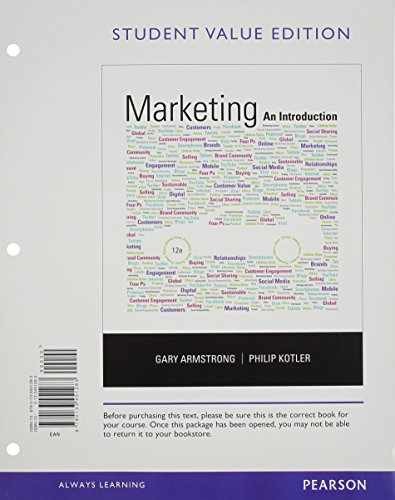 Marketing: An Introduction, - Loose Leaf, by Armstrong Gary; Kotler - Good