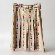 Vtg 70s Glen Of Michigan Pleated Flower Skirt Belt Small Cottagecore Boho Retro