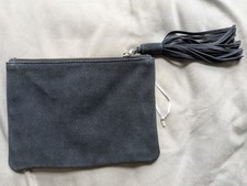 The White Company Navy Blue Suede Clutch Bag Excellent Condition