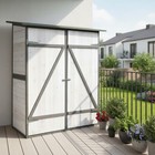 Armario de herramientas XXL cobertizo de herramientas blanco/gris caseta de herramientas madera armario de jardín 