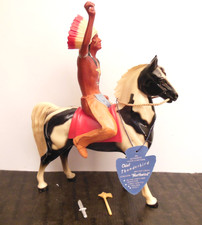 1950's USA Hartland Indian Chief Thunderbird  horse Western Rider set  Tag 2B