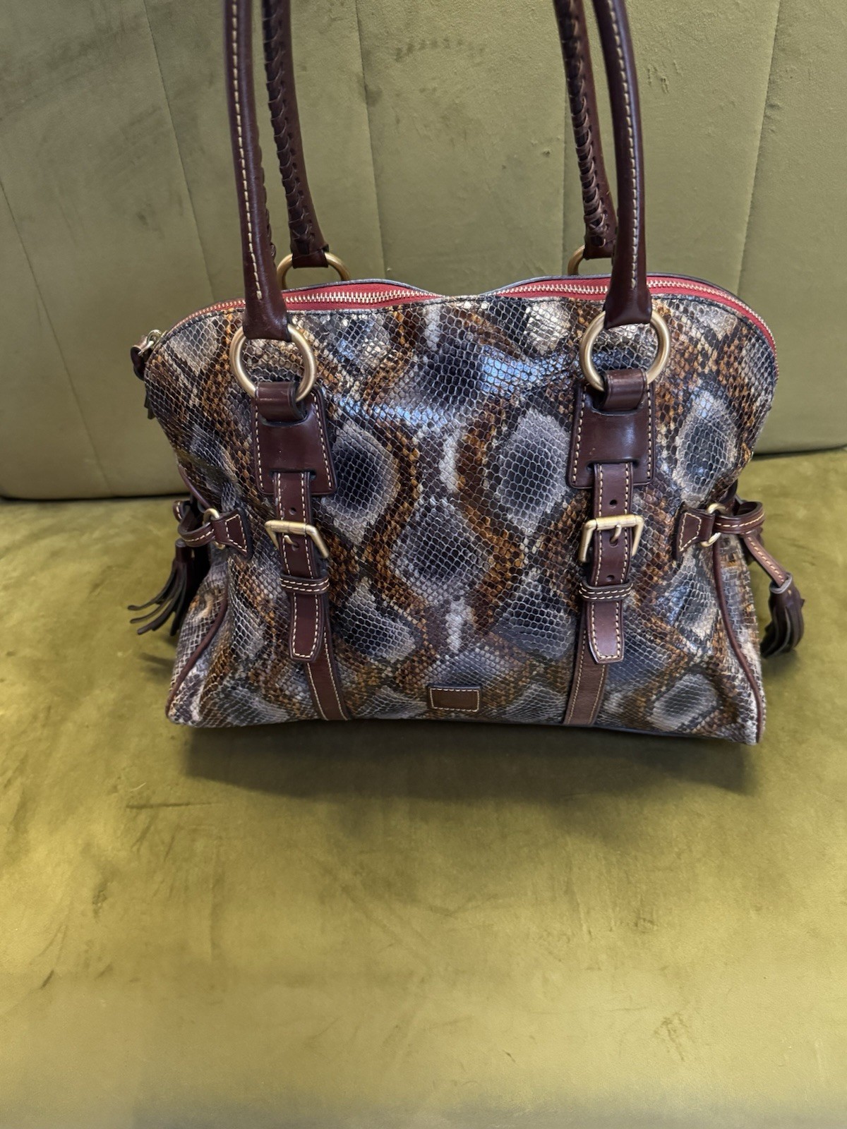 Dooney Bourke Florentine Python Domed Satchel Ltd… - image 2