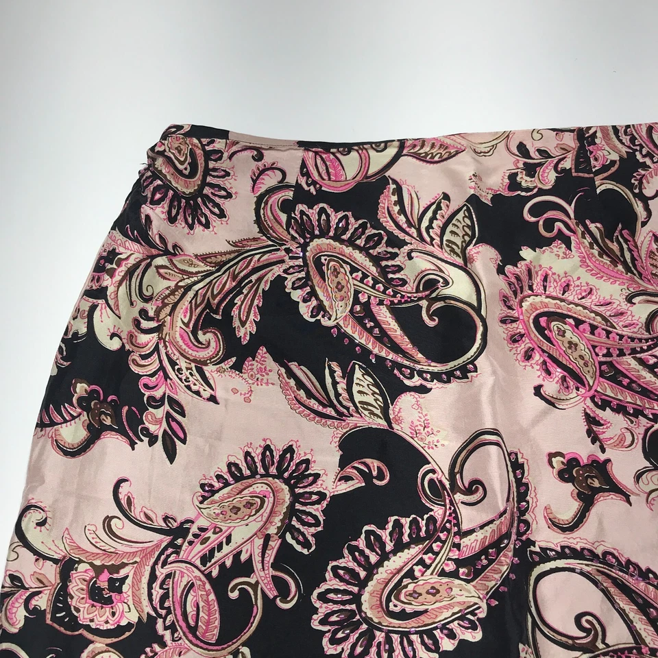 Jade Melody Tam Skirt Womens Size 10 Silk Pink Black Paisley Beaded Trumpet - Image 4 of 4