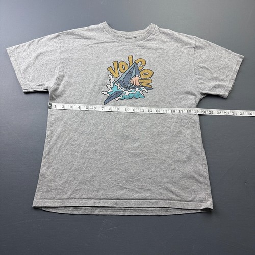 Volcom T-Shirt Boys Size XL Shark Graphic Skate Surf Tee Gray Casual Streetwear - Picture 4 of 7