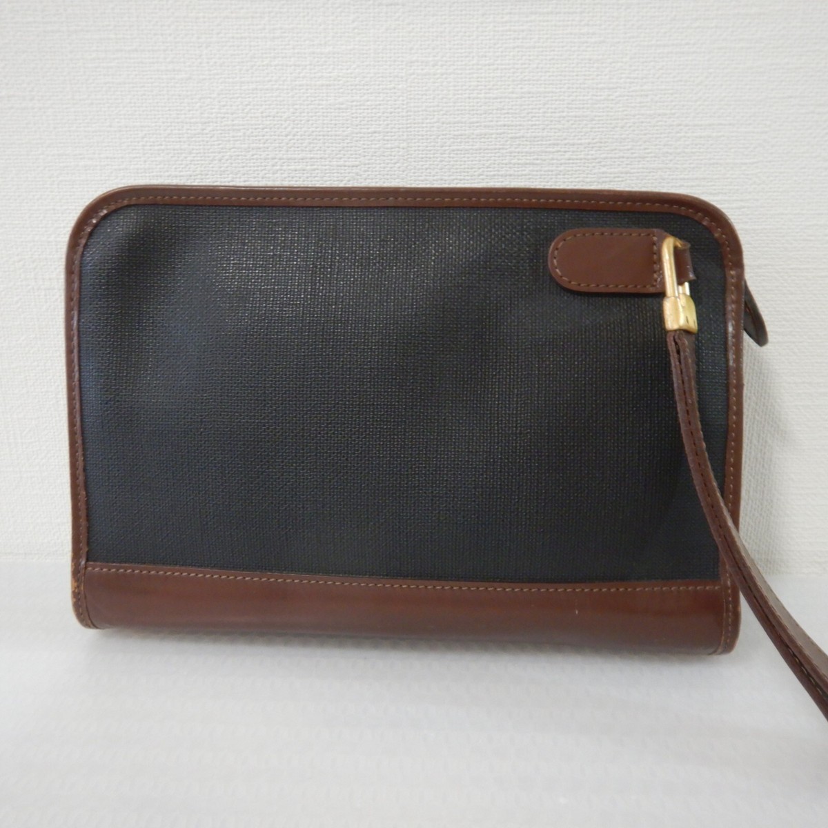 Dunhill Clutch bag Second bag Dark gray Bown Italy Authentic Dunhill Clutch bag Second bag Dark gray Bown Italy Authentic