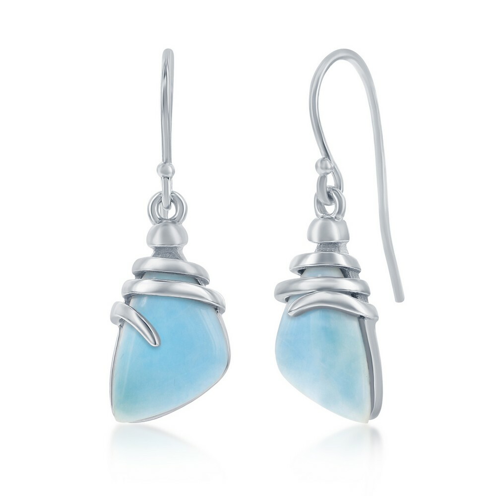 Женские серьги из стерлингового серебра неправильной формы Larimar Twist 17590₽