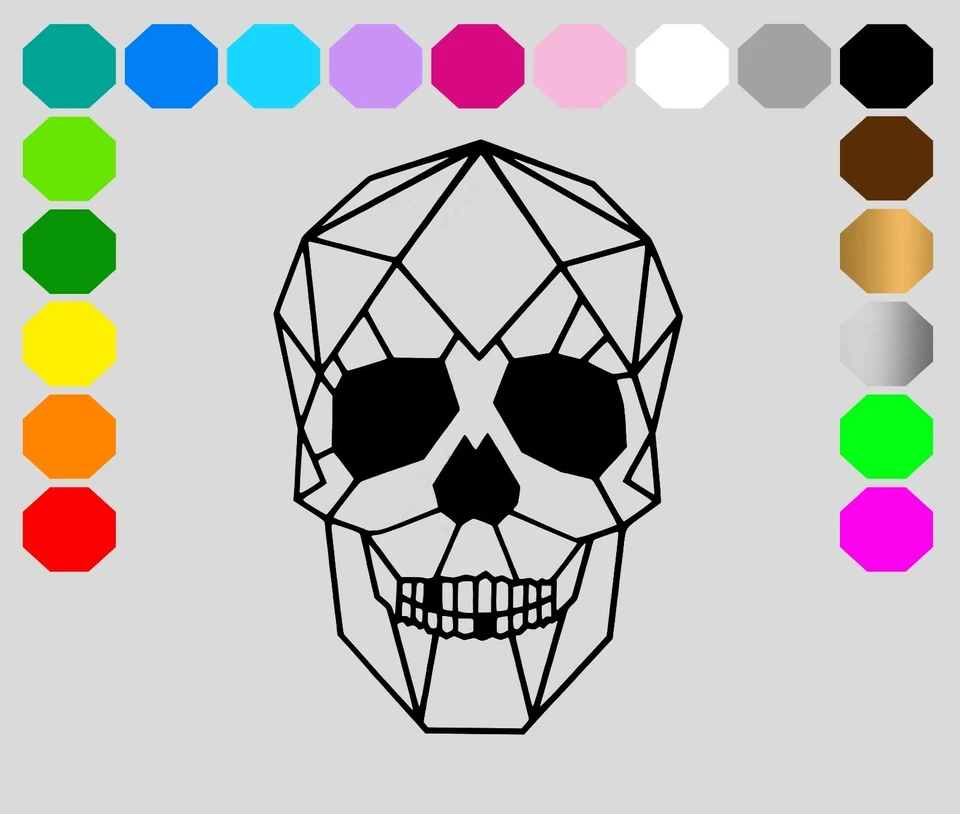 Calavera cráneo esqueleto origami gótico geométrico imagen para planchar telas oscuras