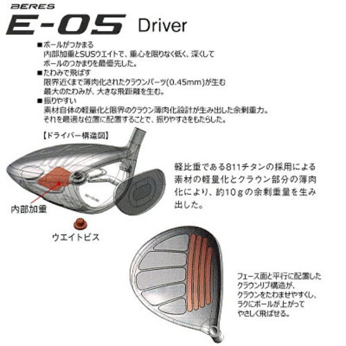 HONMA BERES E-05 5Star GP Driver 1W 11.5 R2-Flex ARMRQ ∞ 44 5S With Headcover - Picture 5 of 7