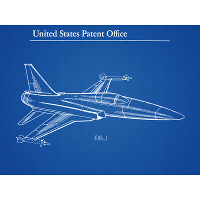 Sandusky Northrop Jet Flugzeug 1986 Patentplan XL Wandbild Leinwandbild