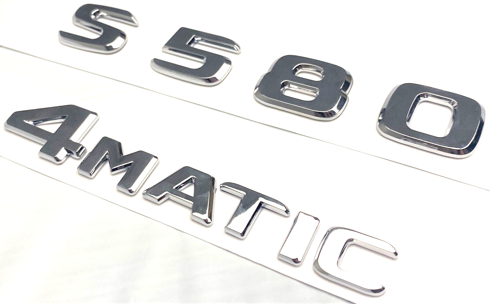 CHROME S580+4MATIC FIT MERCEDES LIFTGATE REAR TRUNK NAME EMBLEM BADGE LETTERS