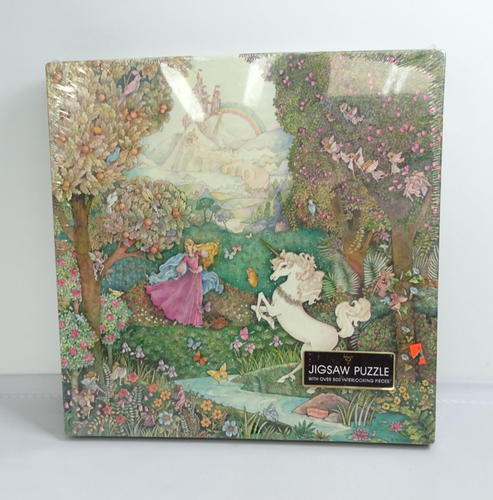 New Vintage Ambassador Puzzle Enchanted Kingdom Hallmark 500 Pc Castle Rainbow