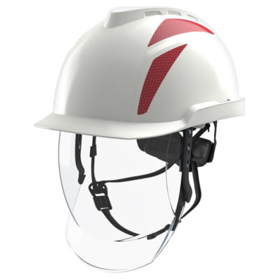 MSA V-GARD 950 ELECTRICIAN SAFETY HELMET WITH FACE SHIELD WHITE
