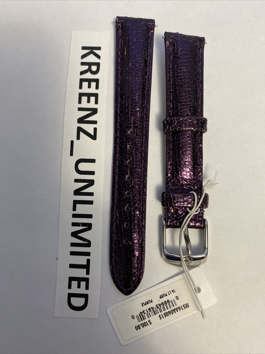 New 100% AUTHENTIC Michele Purple Leather Watch Band Strap  display picture 1