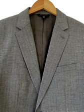 BANANA REPUBLIC Slim Fit Blazer NWOT Sz 42 Gray Stripe Italian Cotton Jacket