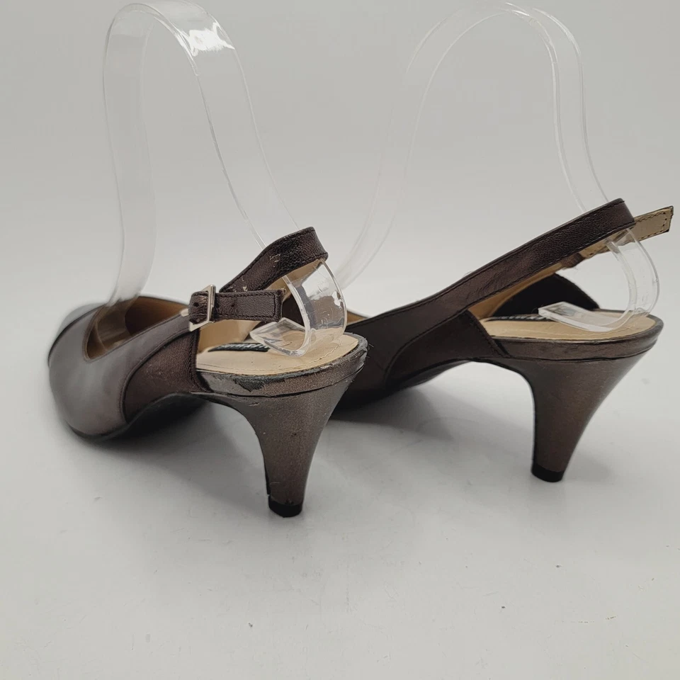 Alex Marie Mujer Nela Bronce Marrón Almendra Punta Cono Tacón Cordones Talla 7M Foto 4 de 4