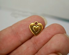 12 Heart Charms Heart In Heart Charm Antique Gold Metal 10 x 10 mm US Seller 242