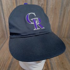 Colorado Rockies OC Sports Team MLB Strapback Hat Cap Black Silver Purple Unisex