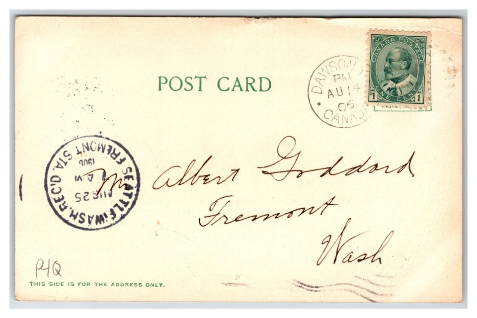 Birds Eye View Dawson City Yukon Territory Canada 1906 UDB Postal R19 Foto 2 de 2