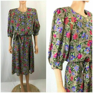 vintage 80s floral dress