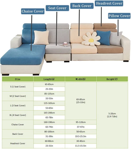 Universal Stretch Sofa Covers 1/2/3/4 Seater Protector L Shape Couch Slipcover - Bild 38 von 38