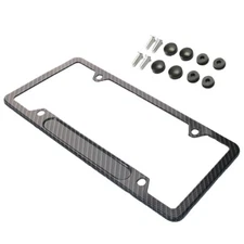 Carbon Fiber License Plate Frame Tag Cover Protection Rack Universal USA Size