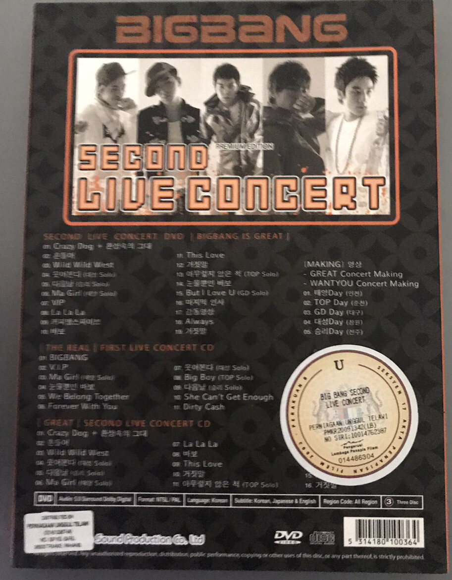新品 BIGBANG VOL.1 VOL.2 LIVE CONCERT DVD BIGBANG - Second Live Concert The Real DVD (K-POP) 2 CD