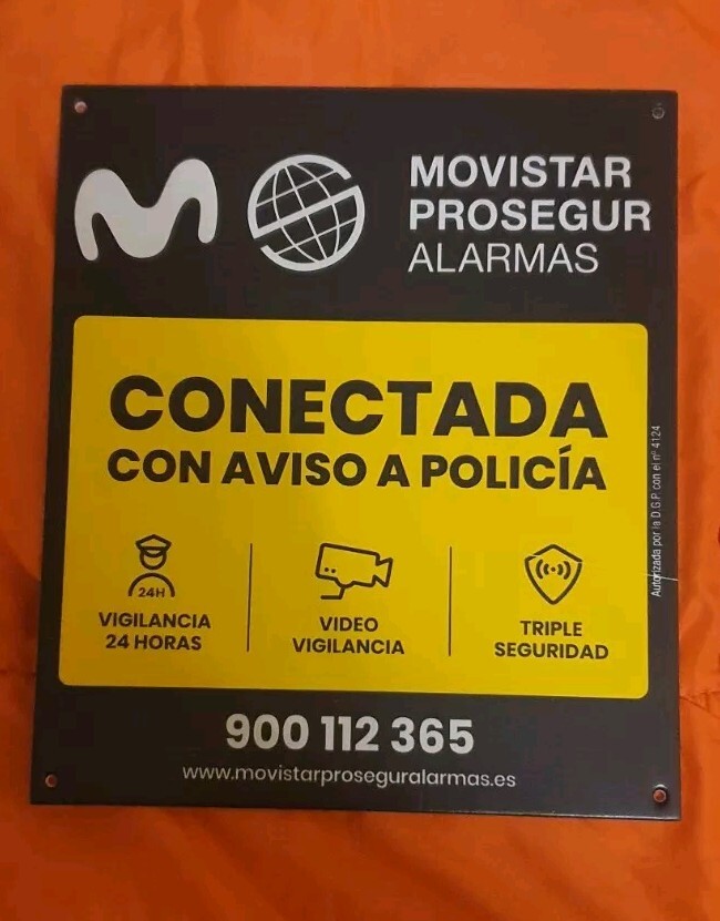 Placa de PVC Disuasorias Alarma MPA 2024 Original tamaño 21cm X 25 cm