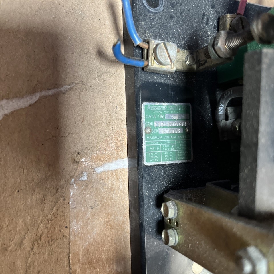 ASCO Automatic Switch Company CATA-166-80 Latching Relay 120 Volt Coil ...