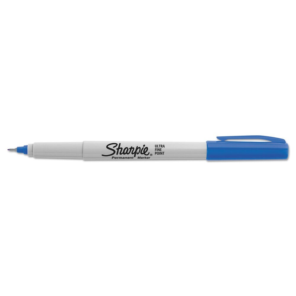 Permanent Markers Ultra Fine Point Blue Dozen 37003