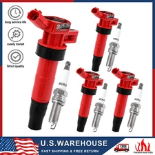 4 Ignition Coil UF611 & Spark Plug For Hyundai Kia Optima Sonata 2.4L L4 2011-15
