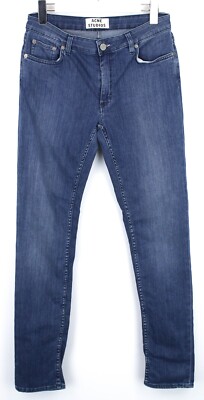 ACNE STUDIOS Flex Atlantis Jeans Damen W30 L32 Skinny Fit Dehnbar Neu Zip