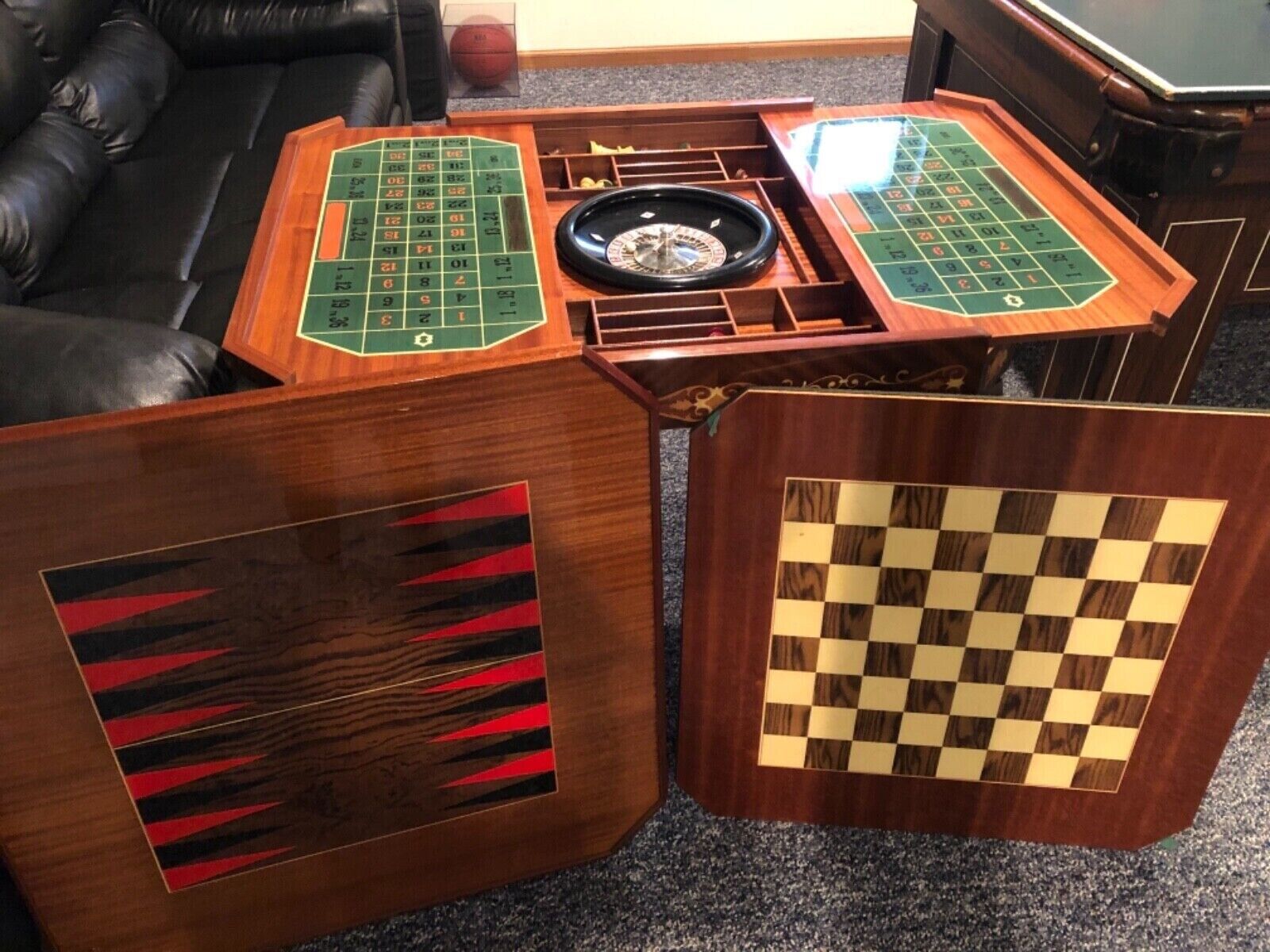 Post Modern Italian Game Table with Integrated Chess Board and