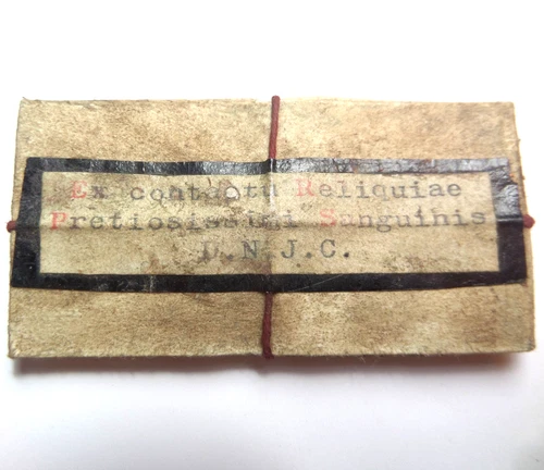 ANTIQUE RELIQUARY RELIC PRECIOUS BLOOD OF JESUS CHRIST - PRET. SANG. D.N.J.C.