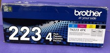 Genuine Brother TN223 4 Pack Toner Cartridges Original OEM CMYK Open-Box Unused