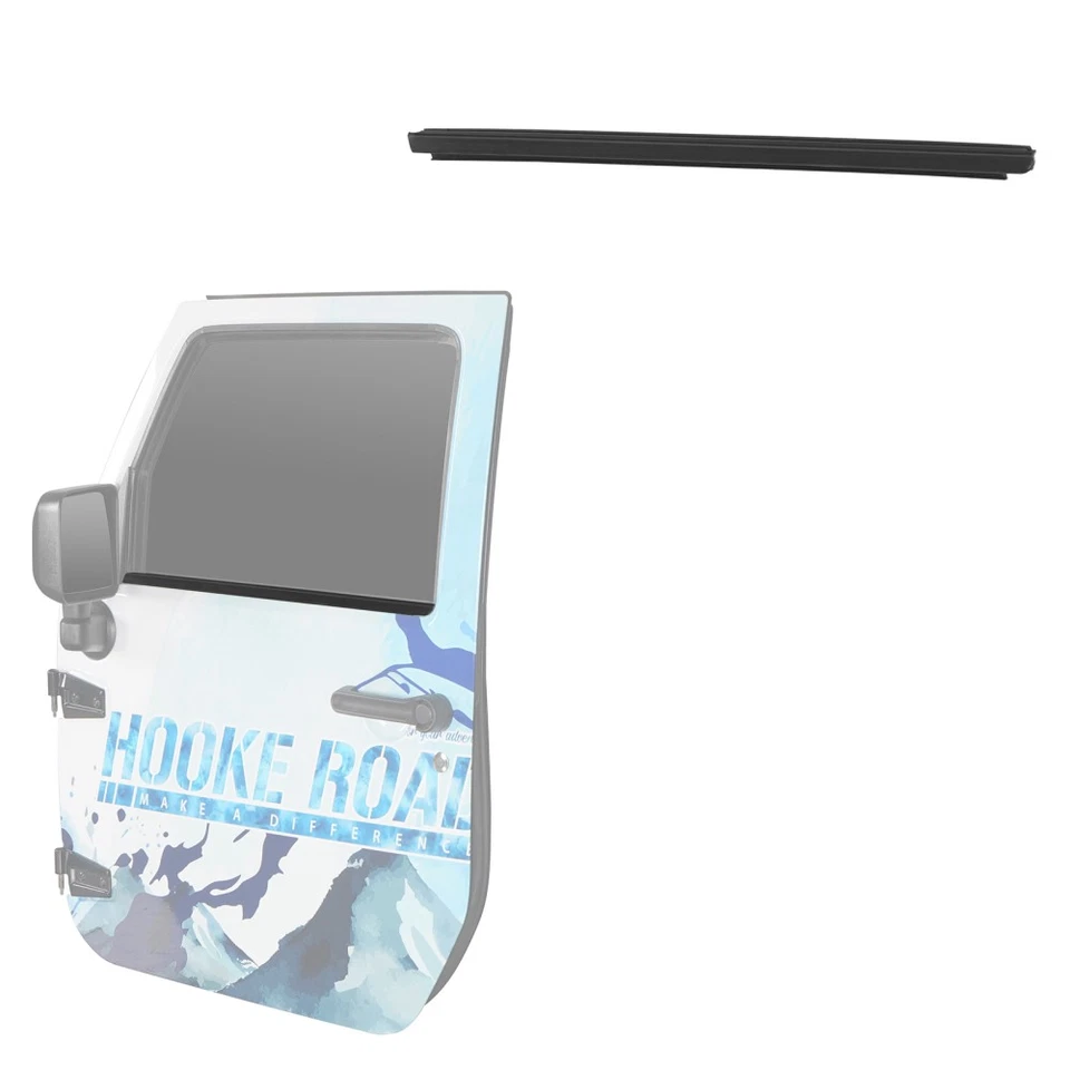 Cinturón de ventana de puerta delantera sello de bandas climáticas exteriores para Jeep Wrangler JK 2007-2018 Foto 4 de 4