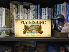 [ Order] Fly Fishing Rainbow Trout Stream Fishing Sign Ornament Light BOX