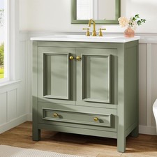 30" Bathroom Vanity with Sink with 1 Drawers  2 Doors, Bathroom Sink Cabinet