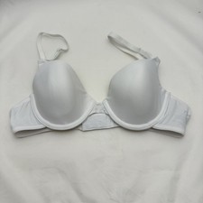 Maidenform White T-Shirt Bra 34A Underwire Lightly Padded Smooth Cups