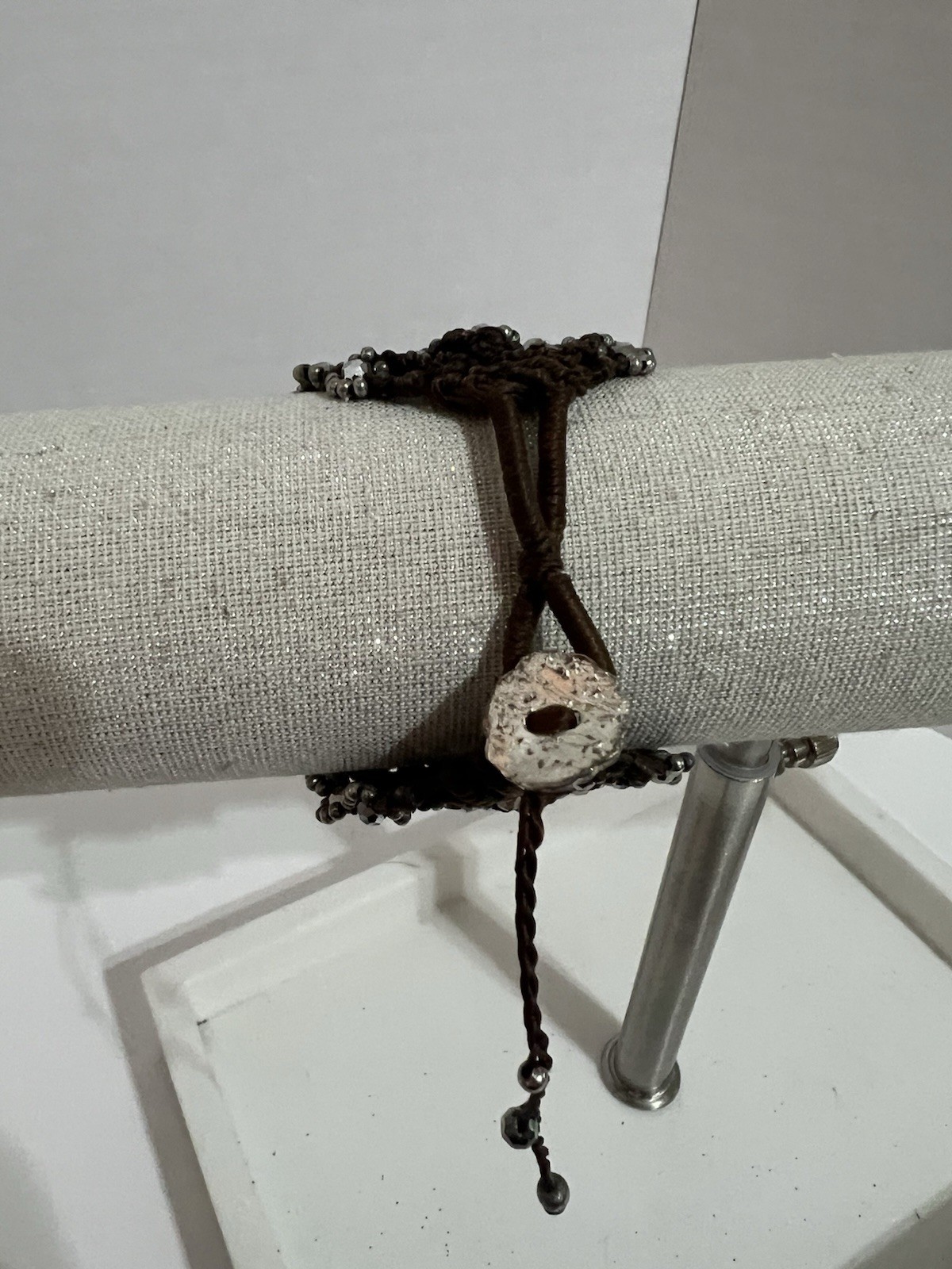 Handcrafted Beaded Adjustable Black Cuff Bracelet… - image 2