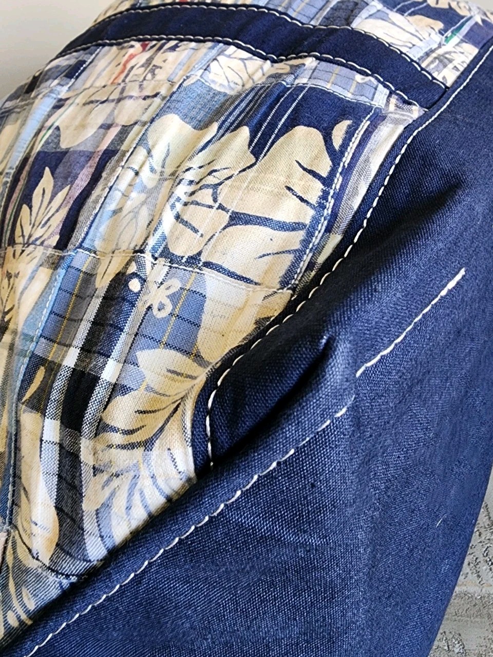 LL Bean Large Patchwork Madras Open Top Tote in B… - image 10