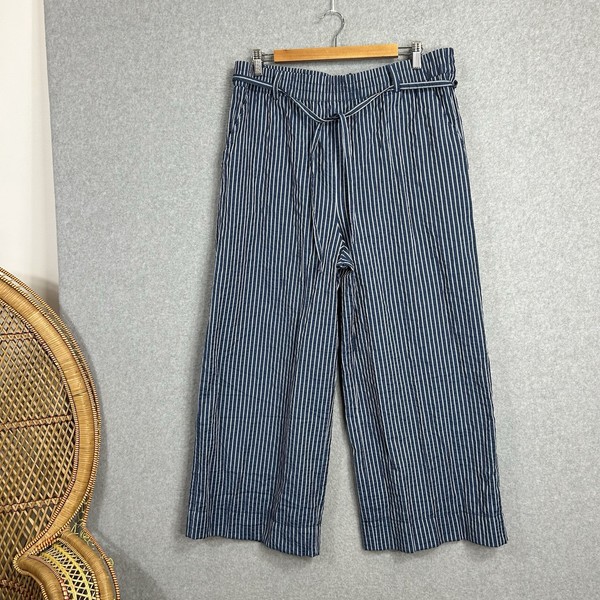 Lily Loves Pants Size 16 Blue White Stripe Wide Leg 