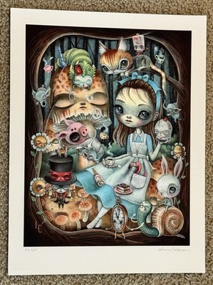Laura Colors Art Print The Magic Of Alice In Wonderland Poster Limited Ed S/# 25