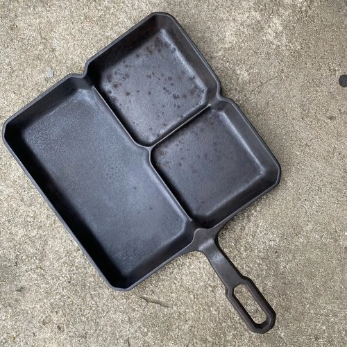 Vtg Griswold #666 Colonial Breakfast Skillet Cast Iron Pan Large Logo Seasoned