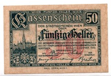 1920 Austria Wien Notgeld 50 Heller Note (3641)