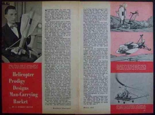 Stanley HILLER HELICOPTER Designs ROCKET 1950 pictorial