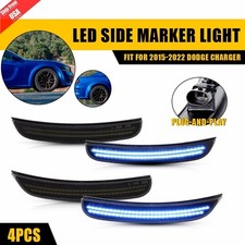 For 15-22 Dodge Charger Front Rear Bumper Led Side Marker Lights Smoked Lens 4x For 15-22 Dodge Charger Front Rear Bumper Led Side Marker Lights Smoked Lens 4x