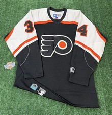 Vintage 90s Starter Philadelphia Flyers John Vanbiesbrouck #34 NHL Jersey Mens M