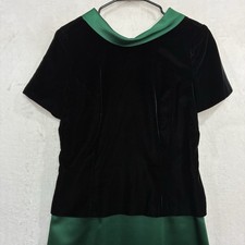 Vtg Talbots Velvet Satin Maxi Dress 8 Emerald Green Lined Formal Cowl Neck USA