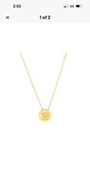 Mini Mama Bär verstellbar Seil Kette Halskette echt 14K Gelbgold bis 18''